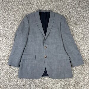 J Crew Blazer Mens 42R Grey Plaid 100% Wool Two Button Thompson Suit Jacket